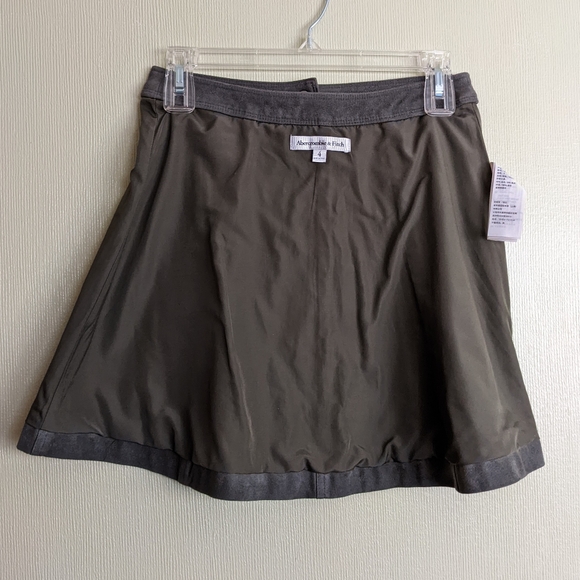 Abercrombie & Fitch Miniskirt Green Meadows Faux Suede Fit & Flare Snap … - Picture 11 of 15